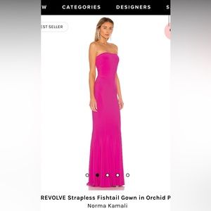 X REVOLVE Strapless Fishtail Gown in Orchid Pink
Norma Kamali
